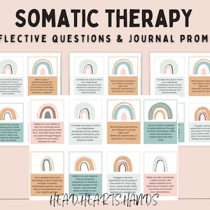 Somatic Awareness Journal Prompt, Somatic Awareness affirmations flashcards, Somatic Therapy Coping Skill, Polyvagal therapy, CPTSD Therapy