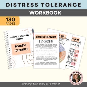Distress tolerance worksheets bundle, DBT worksheets, DBT bundle, ACT therapy, emotional regulation, Window of tolerance, radical acceptance