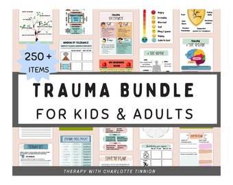 Trauma bundle, Trauma workbook adult, trauma workbook for kids, trauma therapy, trauma worksheets, narrative therapy, Anxiety relief, C-PTSD