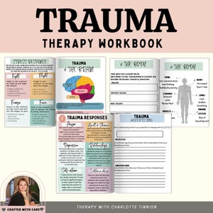Caderno de exercícios de terapia de trauma para adultos, resposta de luta, fuga e congelamento, consciência somática, planilhas de terapia de crise, TEPT-C, caderno de exercícios de trauma