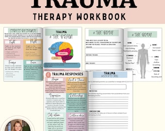 Trauma Therapy Workbook for Adults, Fight Flight Freeze Response, Somatic Awareness, Crisis Therapy Worksheets,C-PTSD, Trauma workbook