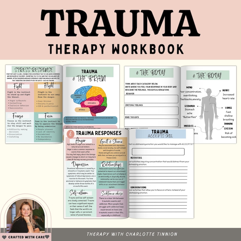 Trauma Therapy Workbook for Adults, Somatic Awareness, C-PTSD (digital ...