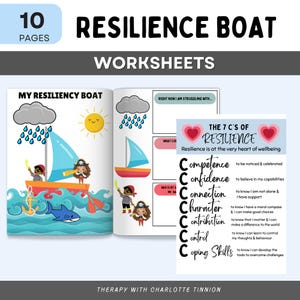 Resilience worksheets for kids, social-emotional learning, School Counselor, art therapy worksheets, emotional regulation, coping skill