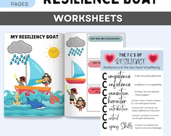 Resilience Boat Worksheets, Kids Social-Emotional Learning