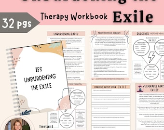 Liberando el exilio, sistemas familiares internos, hojas de trabajo IFS, trabajo de partes IFS, formularios de la oficina del terapeuta, hojas de trabajo de terapia, trauma, ifs