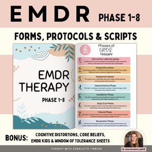 EMDR scripts phase 1-8, EMDR therapy, Eye Movement Desensitization and Reprocessing, EMDR for clients , emdr worksheets, emdr session notes
