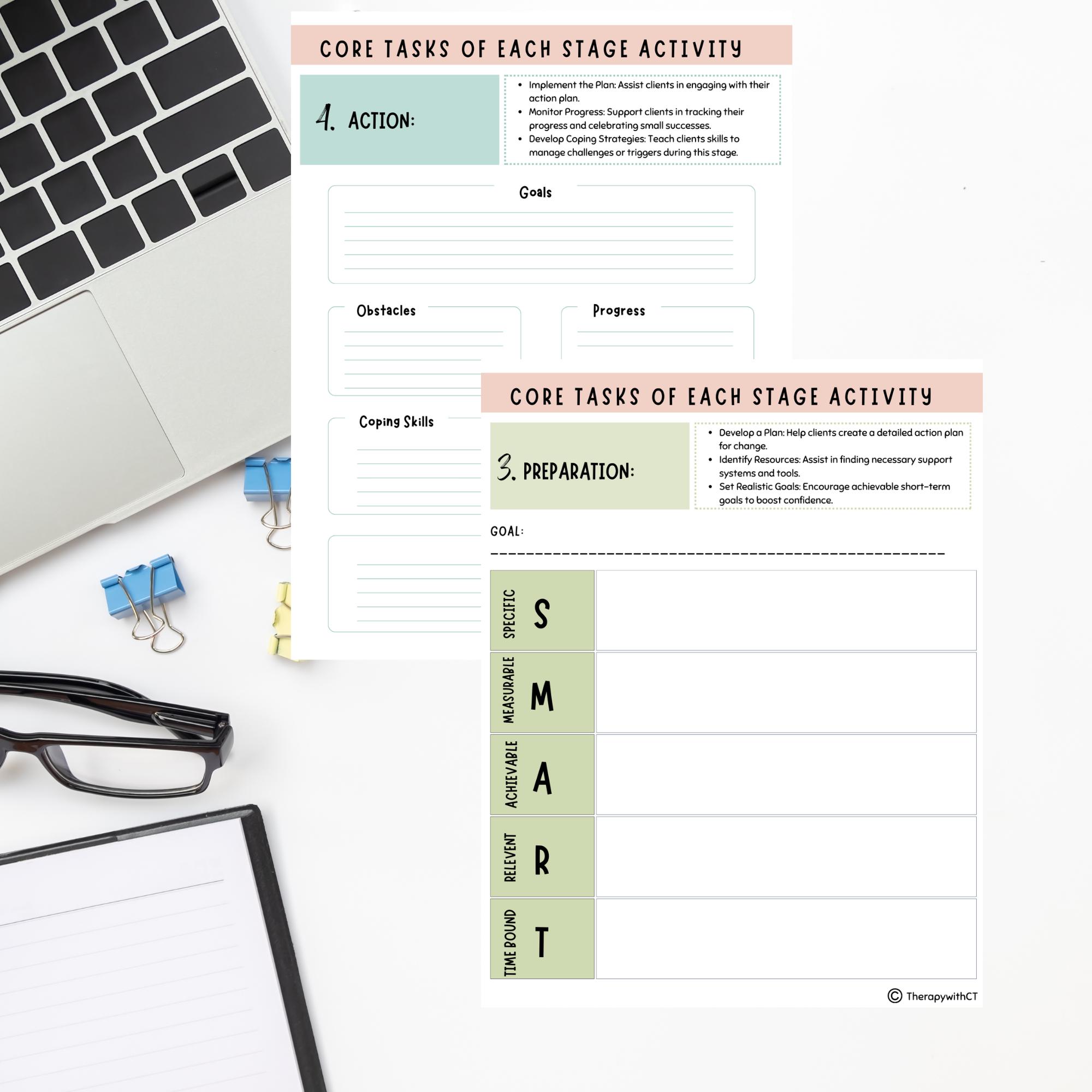 Stages of Change Worksheet, Motivational Interviewing (digital Download ...