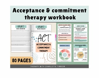 Acceptance And Commitment Therapy Workbook, Cognitive Defusion, Values Worksheets, ACT theapy, act card, dropping anchor, radical acceptance