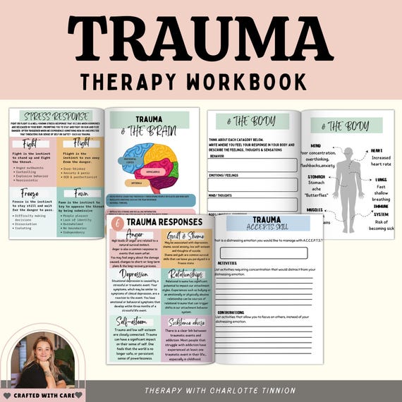 Trauma Workbook, Trauma worksheets, PTSD worksheets, trauma-informed care trauma processing, Trauma Therapy , emotional regulation