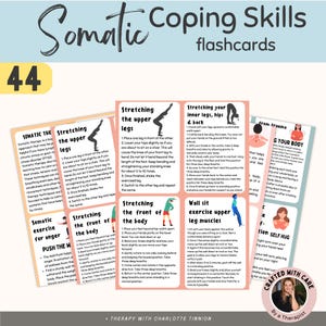 Tarjetas de ejercicios de terapia somática, tarjetas de consciencia somática, regulación del sistema nervioso, ejercicios somáticos, teoría polivagal, atención plena