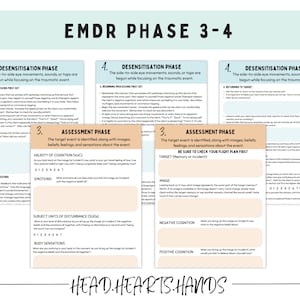 Guión EMDR fase 1-8, Psicoterapia del movimiento ocular, equipo EMDR, hojas de trabajo de EMDR, hojas de trabajo de trauma, desensibilización y reprocesamiento, selección imagen 3