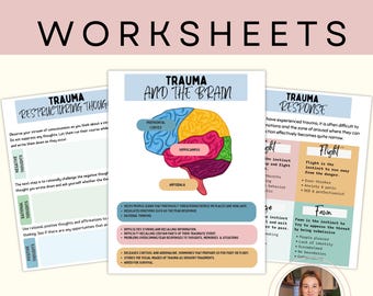 Trauma worksheets, trauma response, PTSD Workbook, narrative therapy, window of tolerance, trauma Therapy Treatment Plan, CBT worksheets