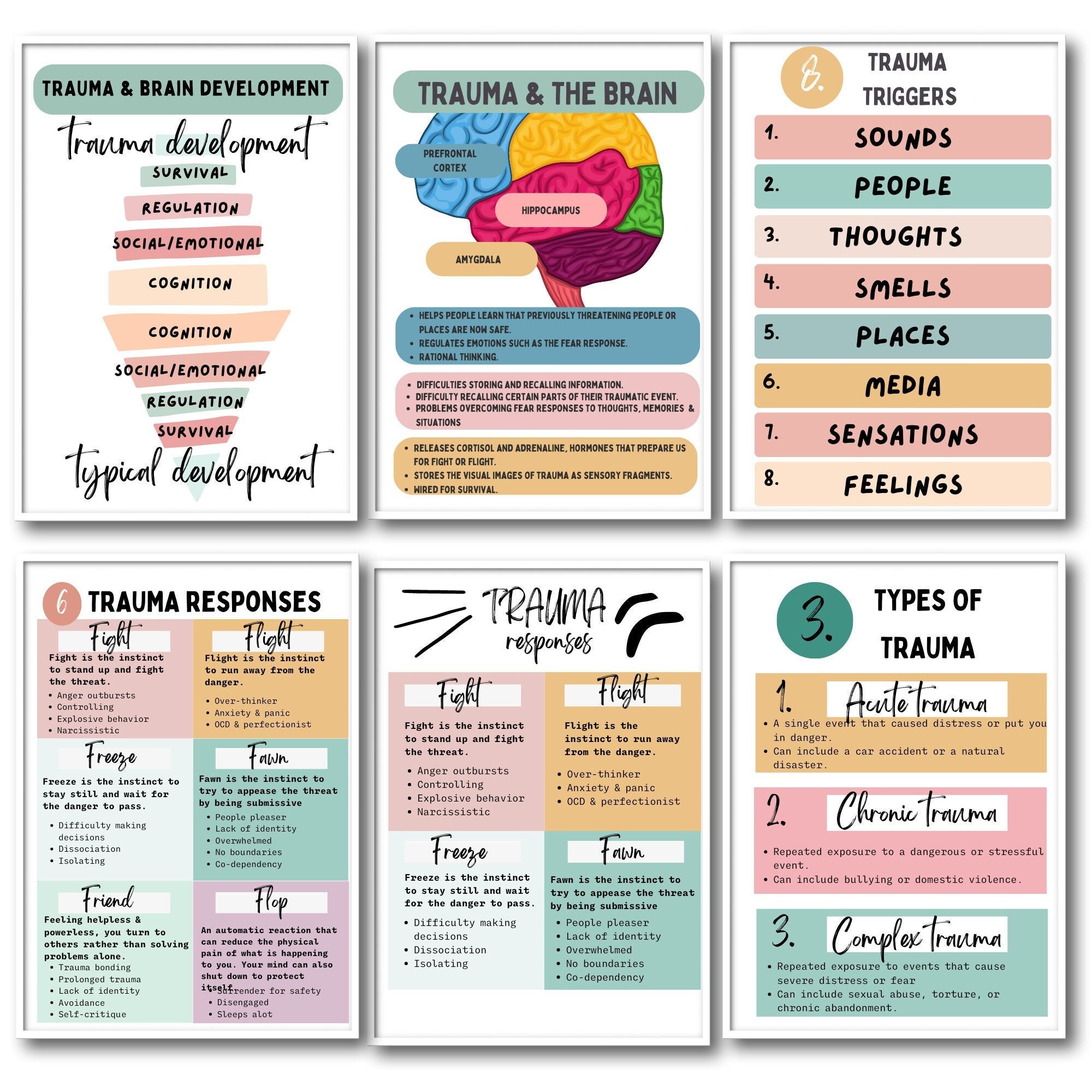 Trauma Therapy Worksheets Bundle, EMDR, PTSD, Safety Plan (800 Items ...