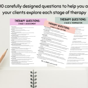 Therapy Questionnaire & Intervention Guide, Therapy Questions, Counseling Session Questions, Stages of Therapy, Therapy Office Forms