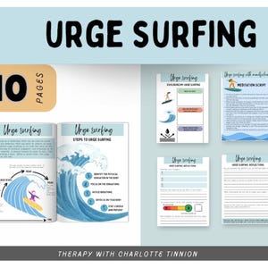 Urge Surfing Technique, Substance Use Worksheet, Addiction Therapy, Recovery Sobriety Worksheet, emotional regulation, Mindfulness Scripts
