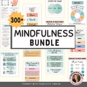 Mindfulness Mega bundle, mindfulness worksheets, DBT worksheets, therapy worksheets, Wise Mind, radical acceptance, anxiety coping skills