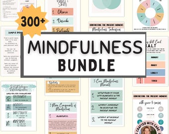 Mindfulness Mega Bundle, Worksheets, Activities, Posters (Digital Download)