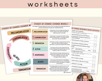 Stages of Change Worksheet, Motivational Interviewing (Digital Download)