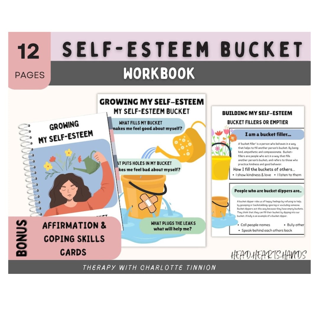 Selfesteem Worksheets Kids, Selfesteem Bucket, Teen Therapy