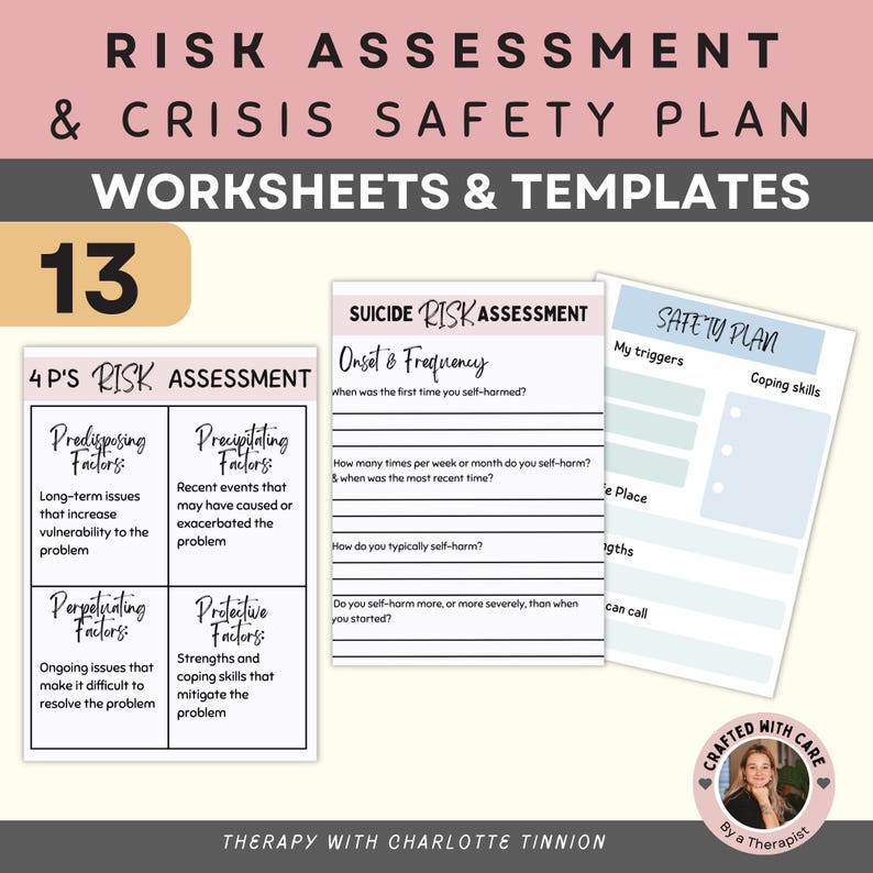 Suicide Risk Assessment & Safety Plan Template (PDF) - Etsy