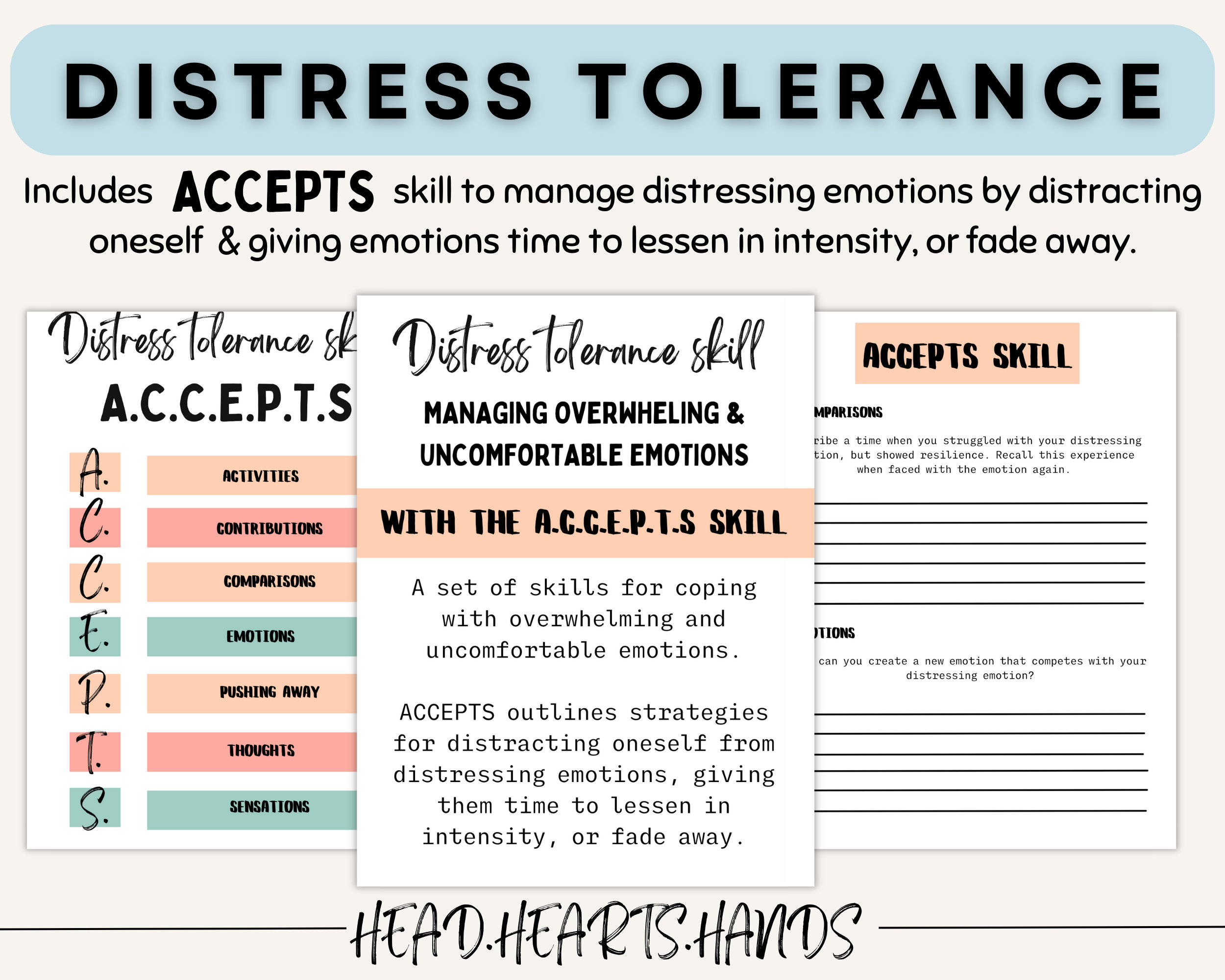 Distress Tolerance Worksheets Bundle DBT Worksheets DBT Bundle ACT