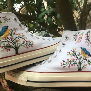 Customs Embroidered Converse Chuck Taylor 1970s | Converse Custom SunFlower Embroidery | Custom Converse  Embroidery, Wedding Converse Shoes