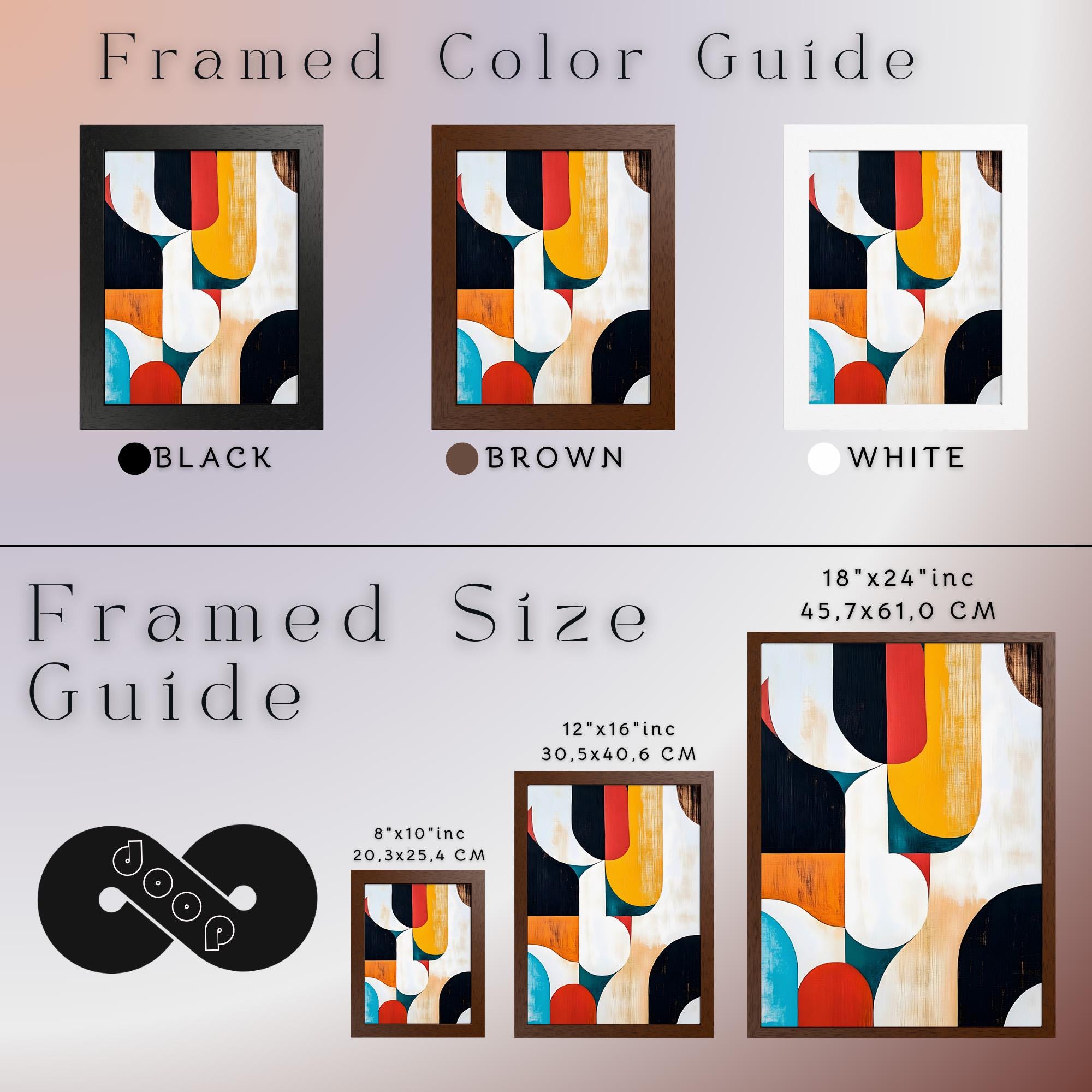 Retro Abstract Art Print, Mid Century Modern Geometric Wall Decor ...