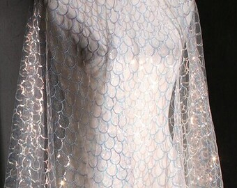Sequin Lace Fabric,Wedding Tulle Mesh Fabric,Embroidered Fabric,White Wedding Fabric,Bridal Dress Fabric,Pink Fabric,Fabric By 1/2 Yard