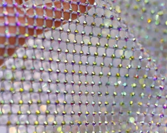 Rhinestone Mesh Fabric,Wedding Tulle Mesh Fabric,Wedding Mesh Fabric,Bridal Dress Fabric,White Mesh Fabric,Fabric By 1/2 Meter,Mesh Fabric