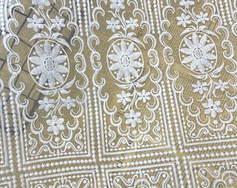Tessuto in pizzo bianco, tessuto in tulle per matrimoni, tessuto ricamato, tessuto in pizzo per matrimoni, tessuto per abiti da sposa, tessuto bianco, tessuto da 1/2 iarda