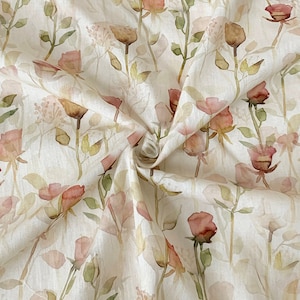 Floral Cotton Fabric,Pillow Fabric,Floral Fabric,Printed Flower Fabric,Soft Fabric,Summer Dress Fabric,Fabric By The Yard,Cotton Fabric