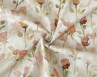 Floral Cotton Fabric,Pillow Fabric,Floral Fabric,Printed Flower Fabric,Soft Fabric,Summer Dress Fabric,Fabric By 1/2 Yard,Cotton Fabric