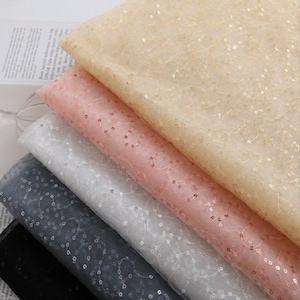 Sequin Lace Fabric,Wedding Tulle Mesh Fabric,Embroidered Fabric,White Wedding Fabric,Bridal Dress Fabric,White Fabric,Fabric By Yard