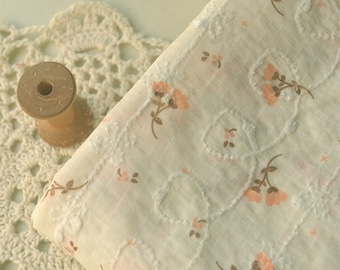 Floral Chiffon Fabric,Cream Fabric,Floral Fabric,Embroidered Fabric,Soft Fabric,Summer Dress Fabric,Fabric By 1/2 Yard,Chiffon Fabric