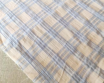 Tela de algodón a cuadros de 1/2 yarda, tela de cuadros azules, tela de algodón suave, material de costura DIY, tela de acolchado, tela de algodón para decoración del hogar, tela para ropa