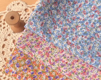 Floral Chiffon Fabric,Blue Fabric,Floral Fabric,Printed Floral Fabric,Soft Fabric,Summer Dress Fabric,Fabric By 1/2 Yard,Chiffon Fabric
