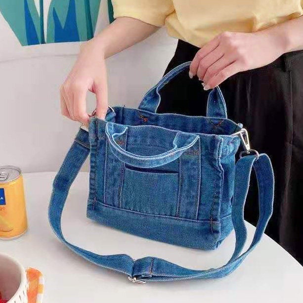 AOCINA Small Denim Purse Blue Jean Purse Denim Crossbody Bags for Women  Small Purse for Teenager girls