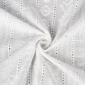 Tessuto di cotone bianco,Tessuto di cotone crema,Tessuto floreale,Tessuto cuscino,Tessuto morbido,Tessuto abito estivo,Tessuto tagliato su misura,Tessuto di cotone immagine 5