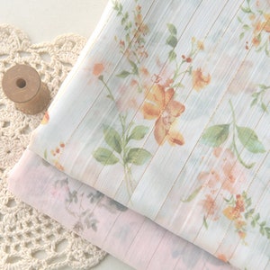 Floral Chiffon Fabric,Pink Chiffon Fabric,White Chiffon Fabric,Printed Fabric,Soft Fabric,Summer Dress Fabric,Fabric By Yard,Chiffon Fabric