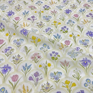 Floral Cotton Fabric,Pillow Fabric,Floral Fabric,Printed Cotton Fabric,Soft Fabric,Summer Dress Fabric,Fabric By The Yard,Cotton Fabric