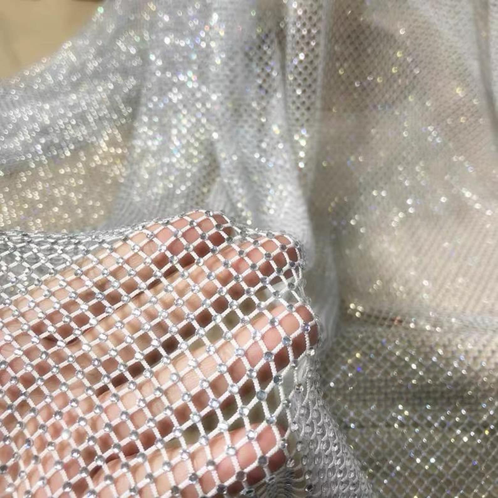 Rhinestone Mesh Fabric,wedding Tulle Mesh Fabric,wedding Mesh Fabric ...