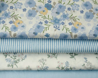 Blue Cotton Fabric,Pillow Fabric,Floral Fabric,Printed Cotton Fabric,Soft Fabric,Summer Dress Fabric,Fabric By The Yard,Cotton Fabric