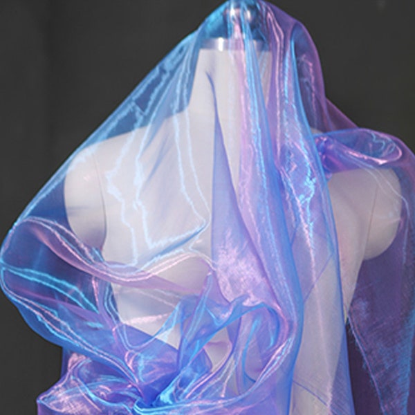 Tissu organza irisé,Tissu tulle pour mariage,Tissu organza,Tissu de mariage,Tissu pour robe de mariée,Tissu irisé,Tissu par 1/2 yard