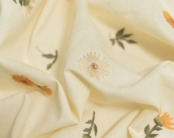 Katoenen stof bloem, madeliefjesstof, quiltstof, kussenstof, bedrukte stof, zachte stof, jurkstof, stof op 1/2-yard, katoen