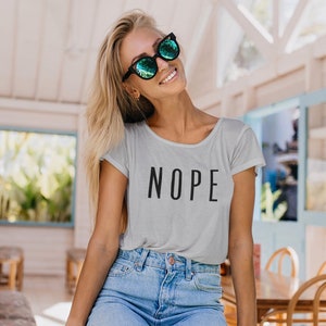 nope womens fashion graphic t-shirt cool vintage look