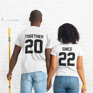 Unique Gift for Him or Her - Together Since Matching Clothing, Custom Couple Shirt Set, Matching Tops and Tees - Trendy Gift