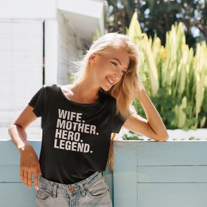 Personalized Mothers Day Gift for Mama Unique Womens Clothing Wife, Mother, Hero, Legend Shirt Handmade First Mothers Day Gift for her image 5