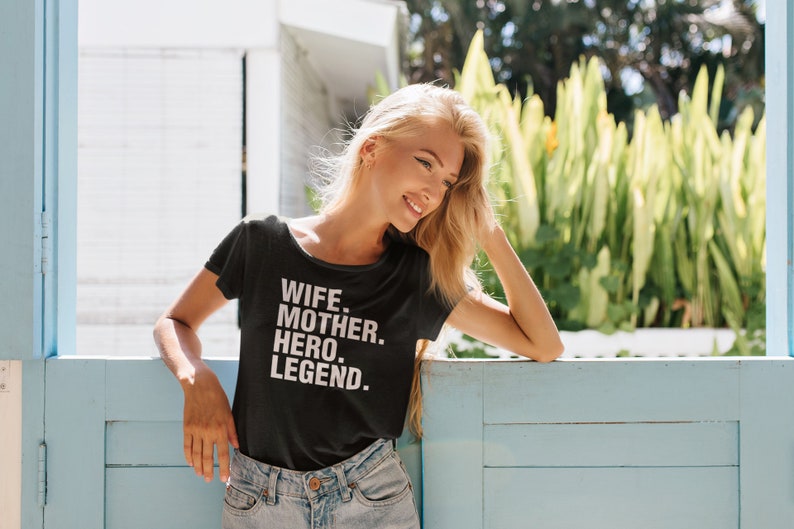 Personalized Mothers Day Gift for Mama Unique Womens Clothing Wife, Mother, Hero, Legend Shirt Handmade First Mothers Day Gift for her image 5