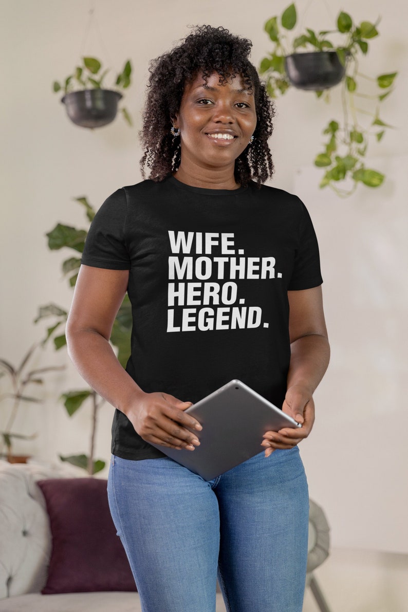 Personalized Mothers Day Gift for Mama Unique Womens Clothing Wife, Mother, Hero, Legend Shirt Handmade First Mothers Day Gift for her image 4