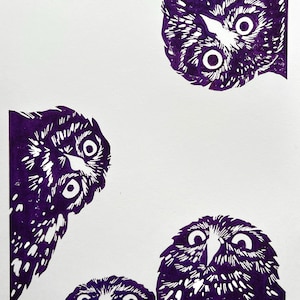 Owls, hugs, love owls, cozy couple, art lino print, Handmade Linocut unique Print, Original Hand Carved, gift, unique signed edition gift
